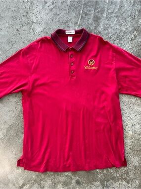 Vintage 90s Cadillac Munsingwear Polo XL Burgundy Made in USA Streetwear